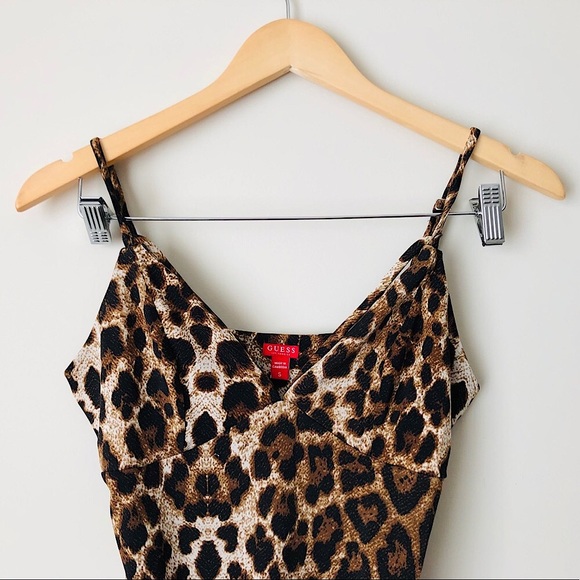GUESS | Leopard Print Tank Bodysuit | Small - Picture 2 of 3